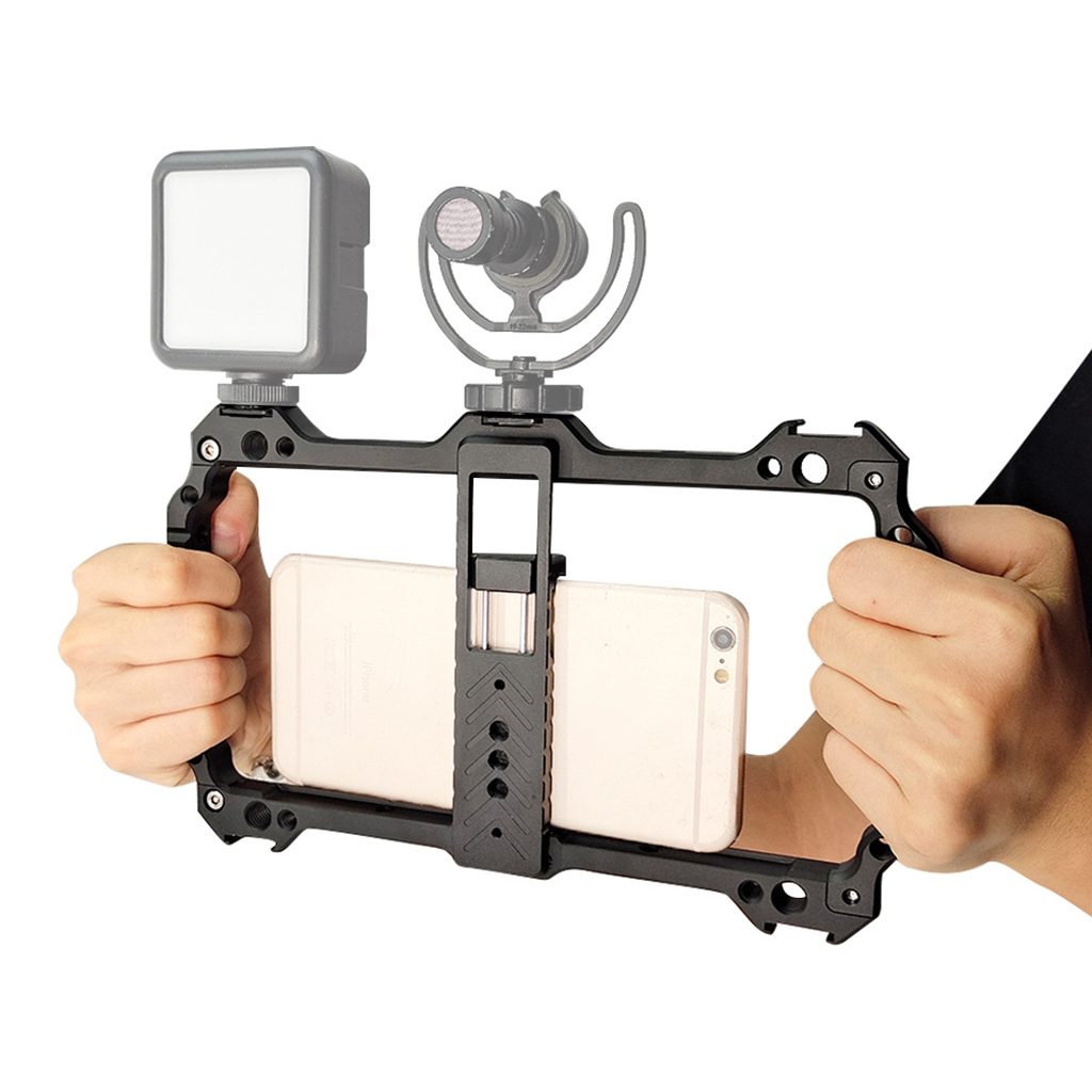 Photography Lighting Rig - Universelles Telefonkäfig-Rig aus Metall mit zwei