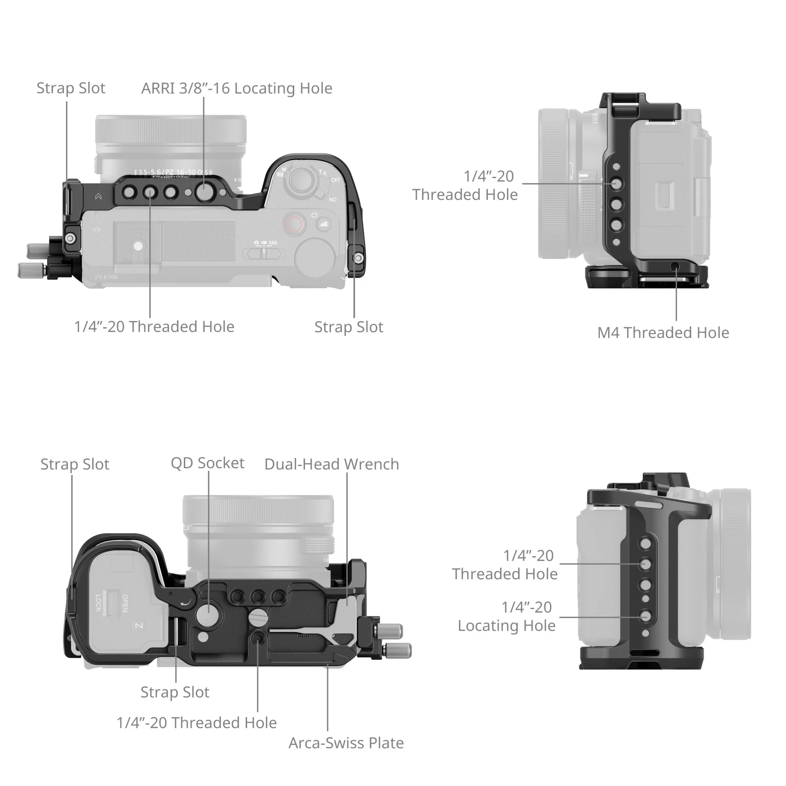 Sony Camera Zv-E10 - Smallrig HawkLock Schnellwechselkäfig-Set für Sony ZV-E10