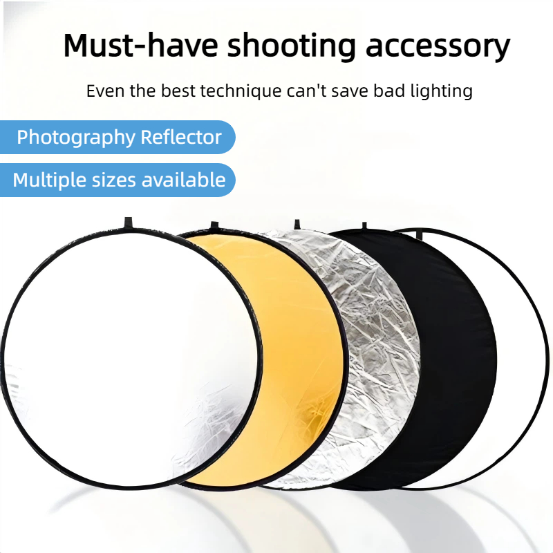Photography Lighting For Portraits - 2-in-1 Doppelseitiger Gold-Silber-Reflektor Tragbares Faltbares Lichtpanel