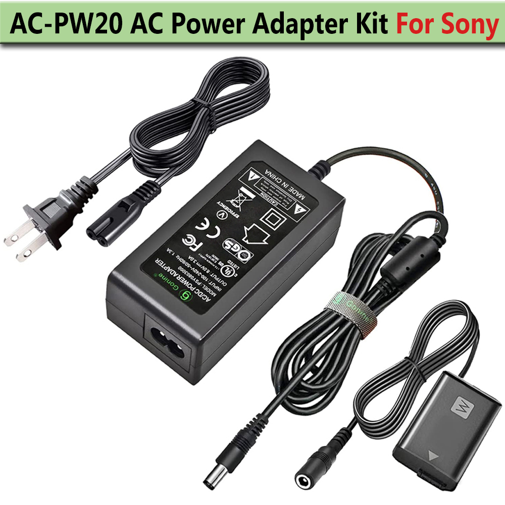 Sony Camera Zv-E10 - AC-PW20 ZV-E10 NP-FW50 Dummy-Akku-Adapter-Kit für Sony