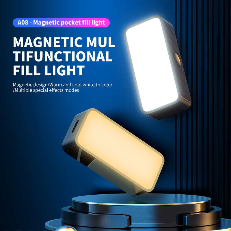 Photography Lighting Diagram - Magnetisches tragbares Mini-Selfie-Fülllicht, verstellbare Beleuchtung, wiederaufladbares