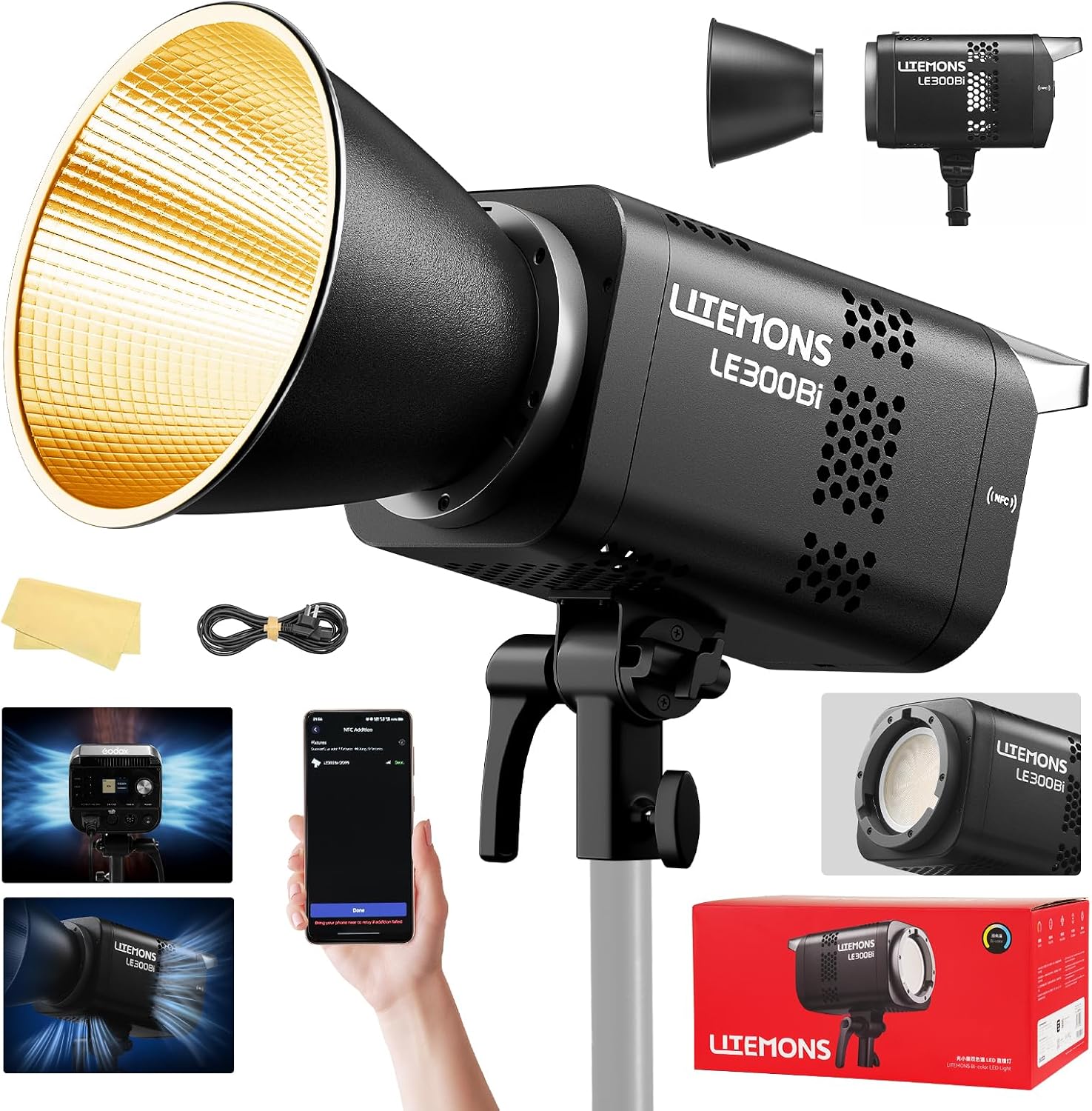Photography Lighting Rgb - RGB-LED-Videobeleuchtungs-Set, 3er-Pack Studio-Videolampen mit Panel, App-gesteuert,