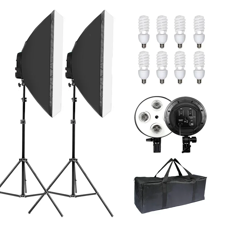 Photography Lighting For Portraits - Fotostudio-Beleuchtungsset mit E27 4-in-1-Lampenfassung für Foto-,