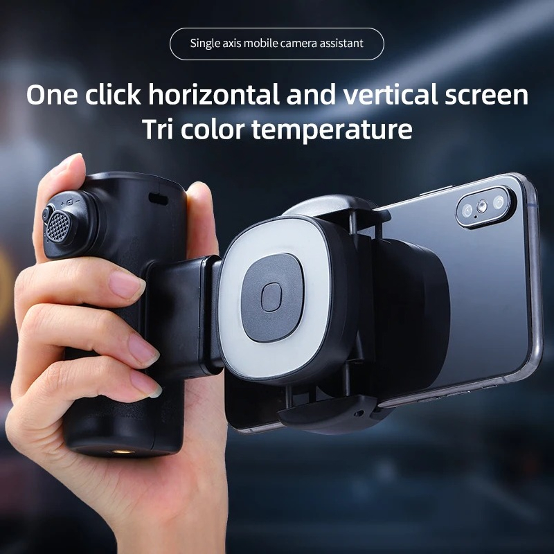 Photography Lighting Angles - Einachsiger Smartphone-Halter mit Bluetooth-LED-Selfie-Licht, Verstellbarer Winkel