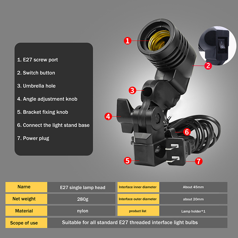 Heißer Verkauf: E27 AC-Lampenf – Photography Lighting For Sale Bewertung und Preis